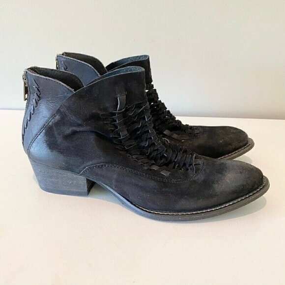 Rebels Womens Ankle Boots Booties Black Leather 9 - Picture 1 of 8